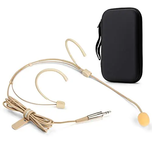 Sujeetec discreet double earhook headworn microphone for streaming