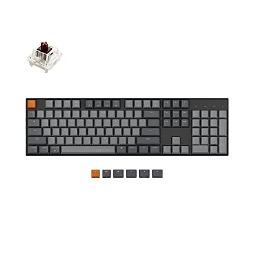 Keychron K10 full-size mechanical keyboard with white LED backlighting