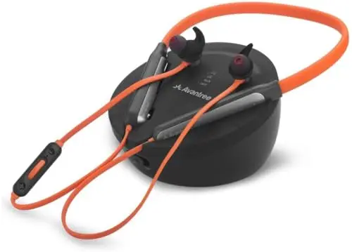 Avantree Medley Clear neckband wireless earbuds with charging dock