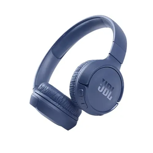 JBL Tune 510BT blue on-ear headphones with foldable design