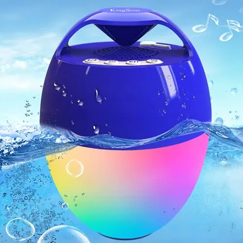 KingSom floating Bluetooth pool speaker with lights