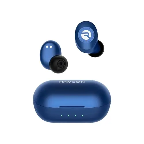 Raycon Everyday earbuds classic in blue with charging case