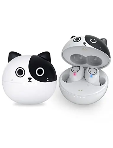 AMAFACE panda cartoon wireless earbuds with charging case