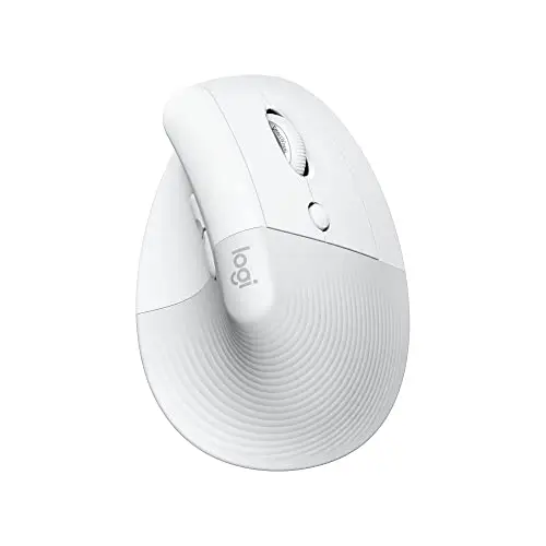 Logitech Lift for Mac vertical ergonomic mouse in off-white color