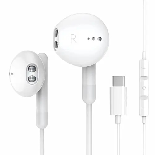 BENEWY USB-C wired earbuds with microphone and storage case