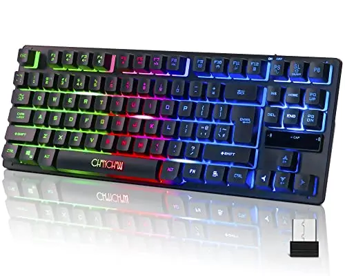 CHONCHOW wireless LED keyboard with RGB backlighting and compact design