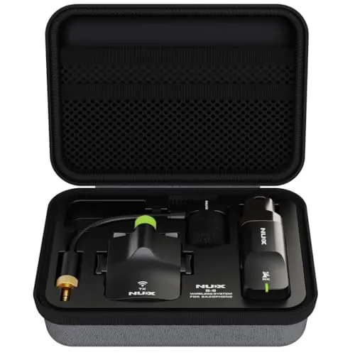 NUX B-6 wireless saxophone microphone with charging case