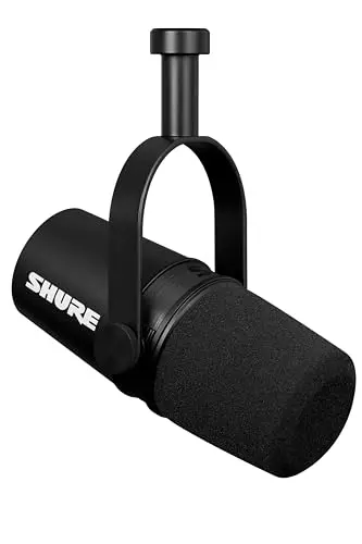 Shure MV7X dynamic XLR microphone in black with voice isolation technology