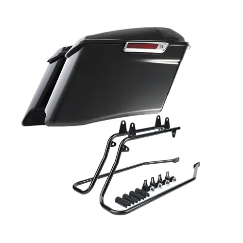 TCMT stretched saddlebags with 5x7 speaker lids for Harley Softail models
