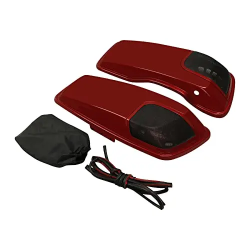 HR3 color-matched saddlebag lids with 5x7 speaker grills for Harley Touring