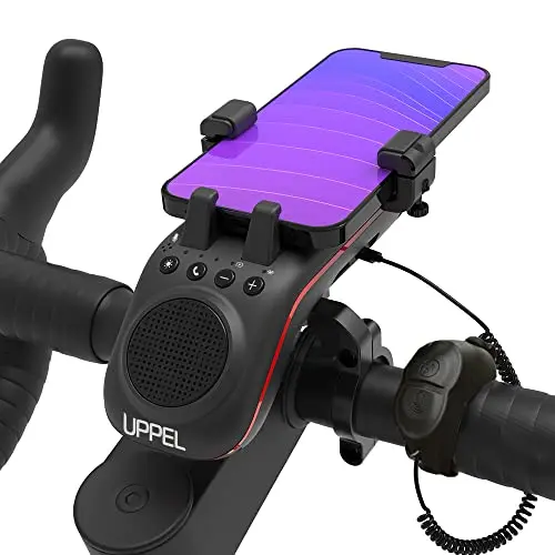 UPPEL multifunctional Bluetooth bike speaker with phone holder and LED lights