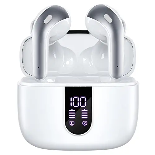 TAGRY true wireless earbuds with wireless charging case in white