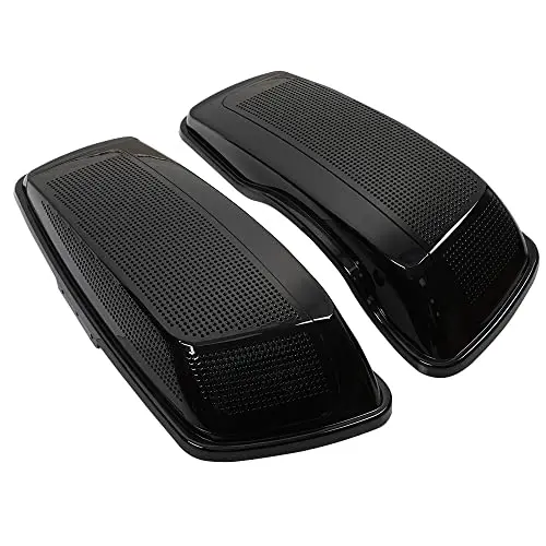 ZXMOTO glossy black saddlebag speaker lids for Harley Touring models