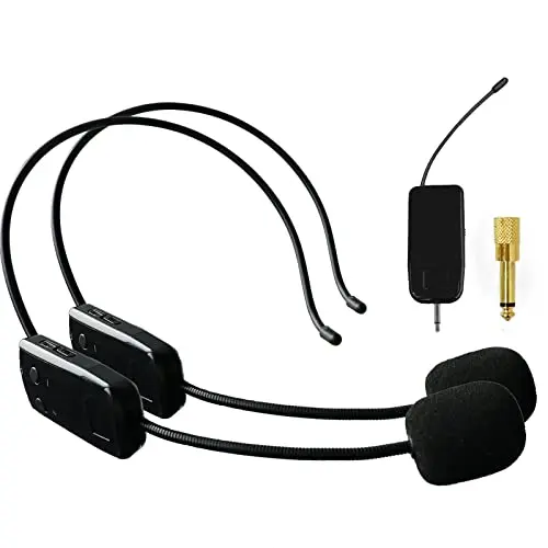 MICVISTA dual wireless headset microphone system for fitness instructors
