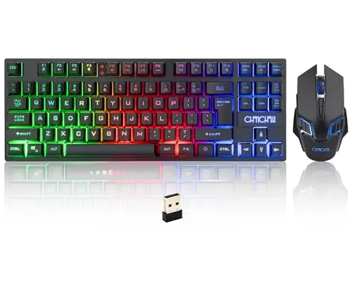 CHONCHOW wireless gaming keyboard and mouse with rainbow backlight