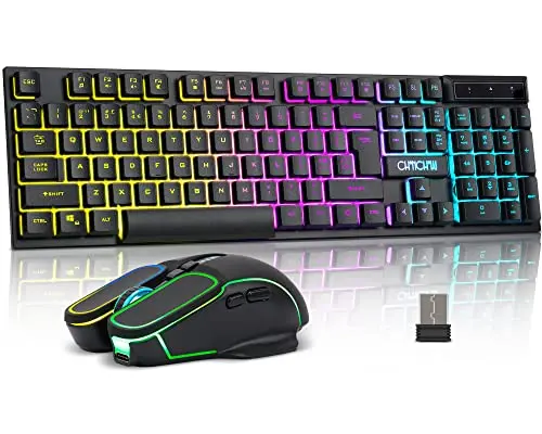 CHONCHOW full-size wireless keyboard and mouse with RGB backlight