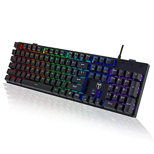RisoPhy full-size mechanical keyboard with RGB lighting and blue switches