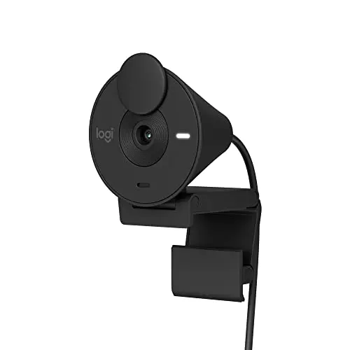 Logitech Brio 301 webcam with spin privacy shutter and compact design