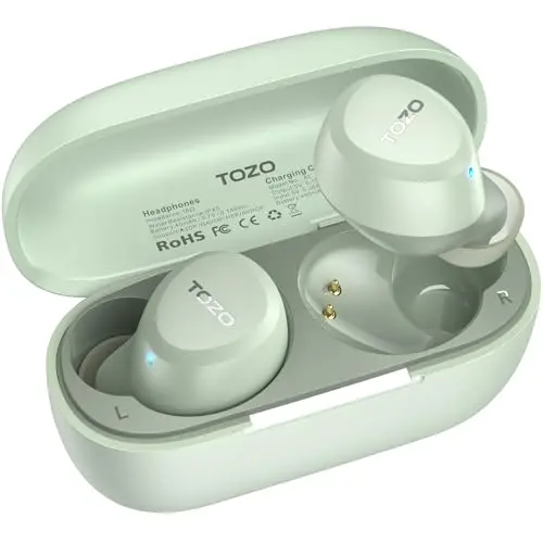 TOZO A1 lightweight wireless earbuds in green