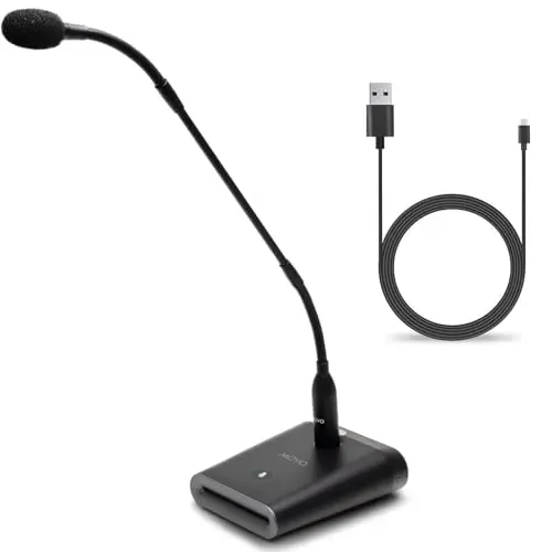 Movo GM-5 professional 18-inch gooseneck microphone with stand