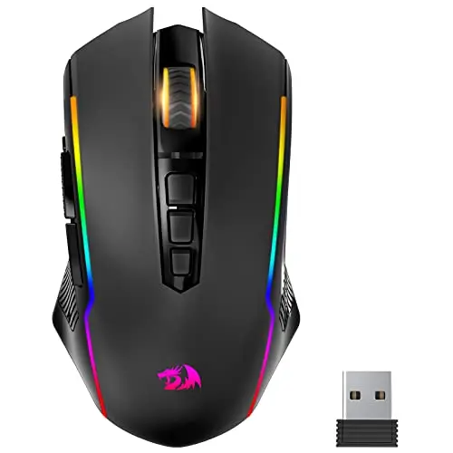 Redragon M910-KS wireless gaming mouse with vibrant RGB lighting and ergonomic design
