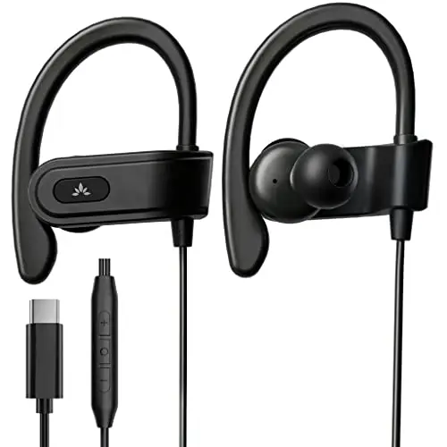 Avantree C171 USB-C wired earbuds with ear hooks