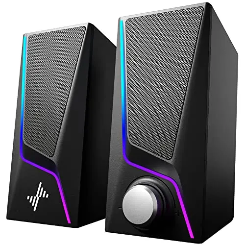 Nylavee SK400 desktop speakers with RGB lighting and bass ports