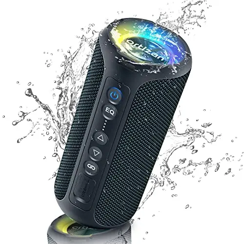 Ortizan X8 Pro Bluetooth speaker with LED lights and waterproof design