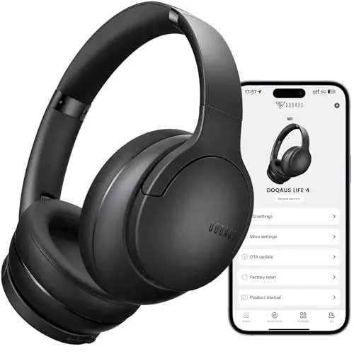 DOQAUS LIFE 4 black wireless over-ear headphones with app control
