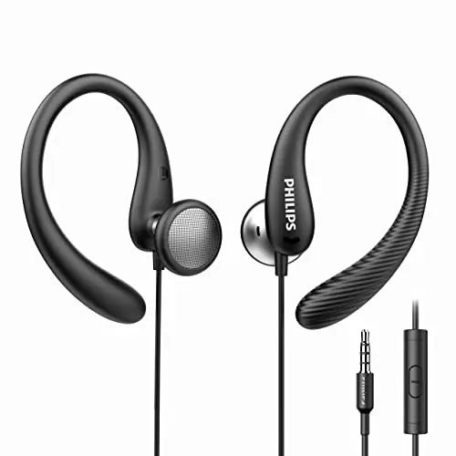 PHILIPS wired over-ear earbuds with microphone for gym use