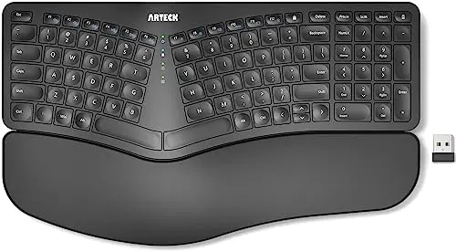 Arteck wireless split ergonomic keyboard with wrist rest