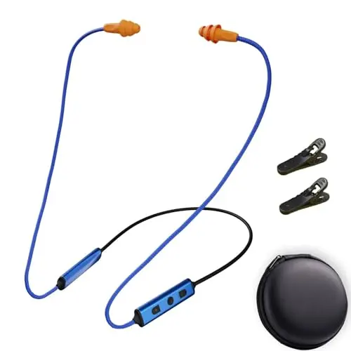 Cuzabe blue Bluetooth earplug headphones for work