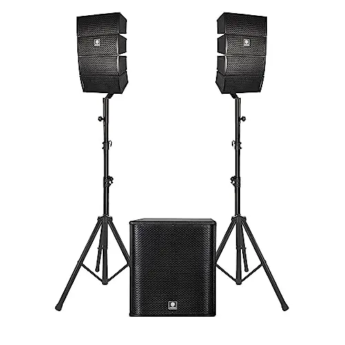 PRORECK Club 3500 PA system with subwoofer and line array speakers