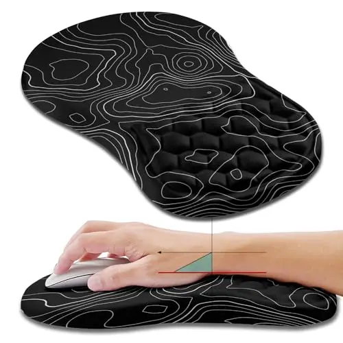 Hokafenle ergonomic mouse pad with memory foam and massage slope for carpal tunnel