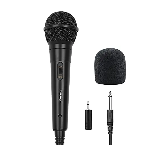 Marengo handheld wired microphone with included cable and on/off switch