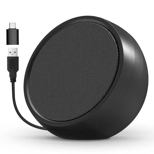 ABRRU USB computer speaker with volume buttons and compact design