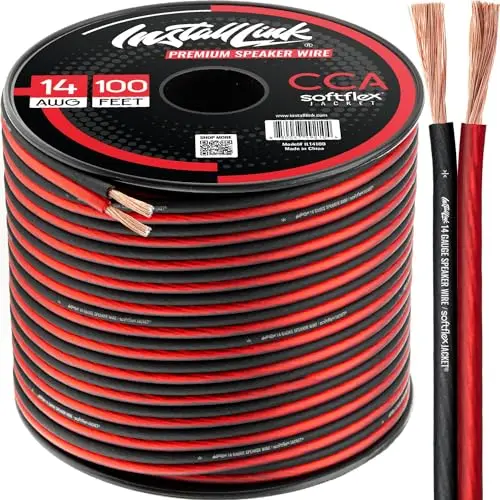 Install Link red and black color-coded speaker wire