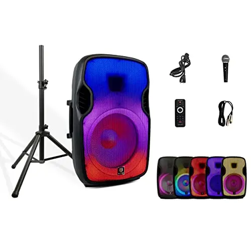 PRORECK Titan 15A LED powered PA speaker with adjustable stand