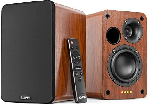 Saiyin Bluetooth bookshelf speakers with optical and AUX inputs