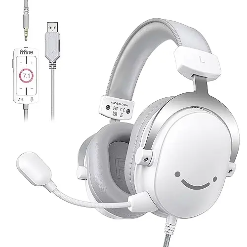 FIFINE H9 gaming headset with detachable microphone and USB control box