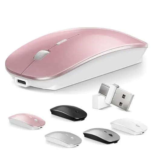 Normdecos wireless Bluetooth mouse in rose gold