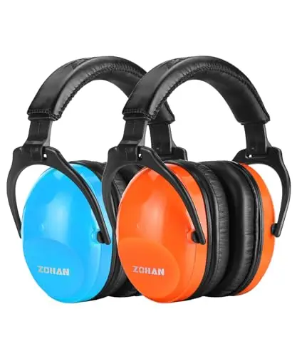 ZOHAN 030 kids ear protection 2-pack in blue and orange for autism