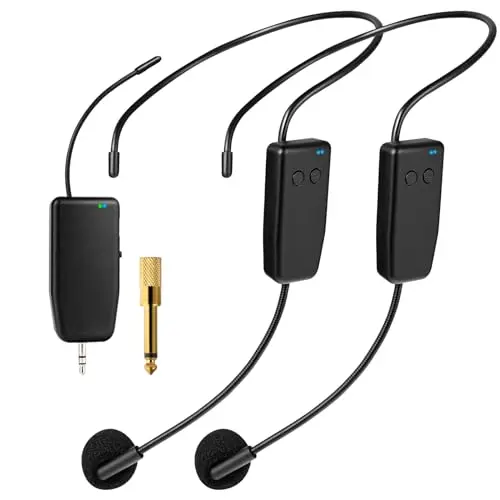 oxxyeeKS dual wireless headset microphone system for two singers