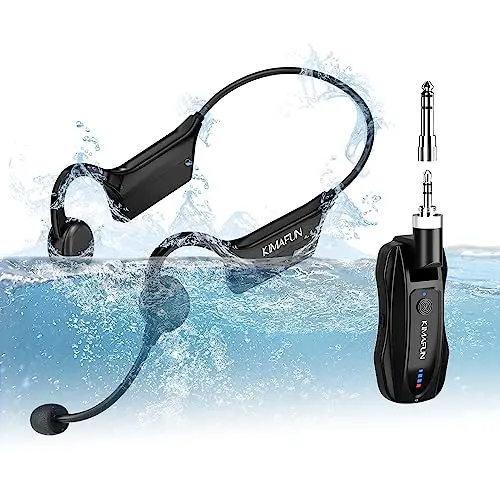 KIMAFUN IP67 waterproof wireless headset microphone for fitness instructors