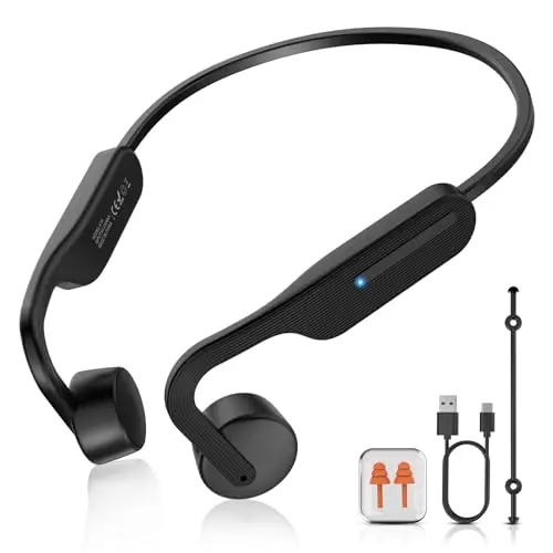 CHENSIVE bone conduction headphones with titanium memory metal frame for biking stability