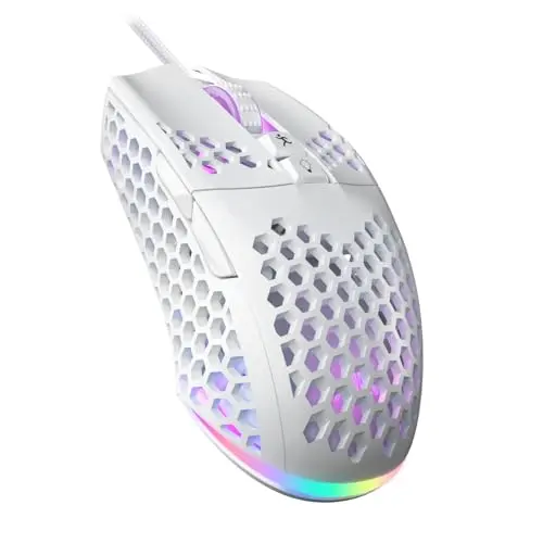 SOLAKAKA SM900 wired gaming mouse with honeycomb shell and RGB lighting