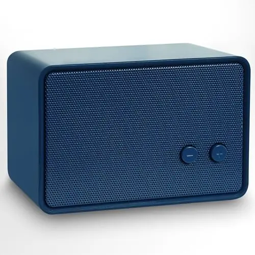 Konex audio portable Bluetooth speaker in blue with retro design