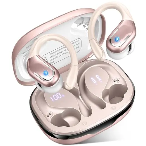 Ltinist wireless earbuds in rose gold with earhooks