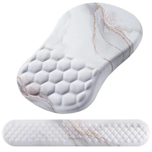 Laokiiy ergonomic mouse pad with wrist support and marble pattern