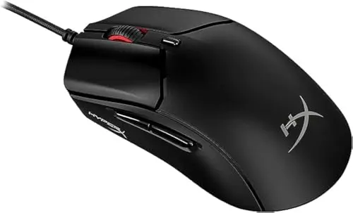 HyperX Pulsefire Haste 2 wired gaming mouse with minimalist design and RGB lighting